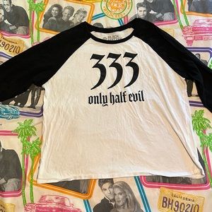 Black Matter 2X “333 Only Half Evil” tshirt jersey Hot Topic